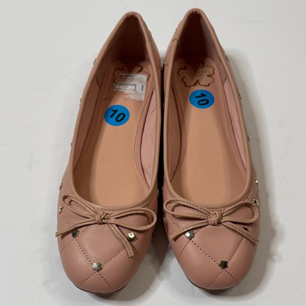 Ted Baker Libban Woman’s Dusty Pink Quilted ballerina Flats Size 40 New